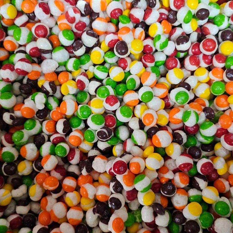 eShopX 2 Pounds bundle Freeze Dried Rainbow Crunch Candy Sweet Snack Bite Sugar Bonbon Flavor Fruity Rainbow Crunch Set Crunchy Candy