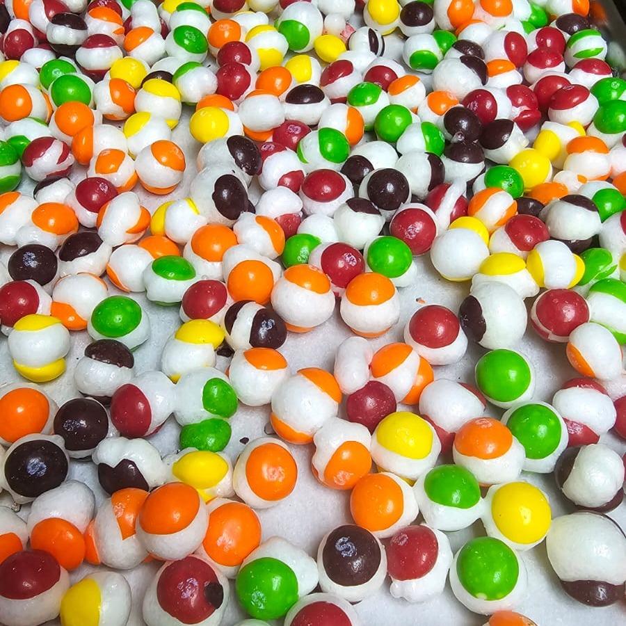 eShopX 2 Pounds bundle Freeze Dried Rainbow Crunch Candy Sweet Snack Bite Sugar Bonbon Flavor Fruity Rainbow Crunch Set Crunchy Candy