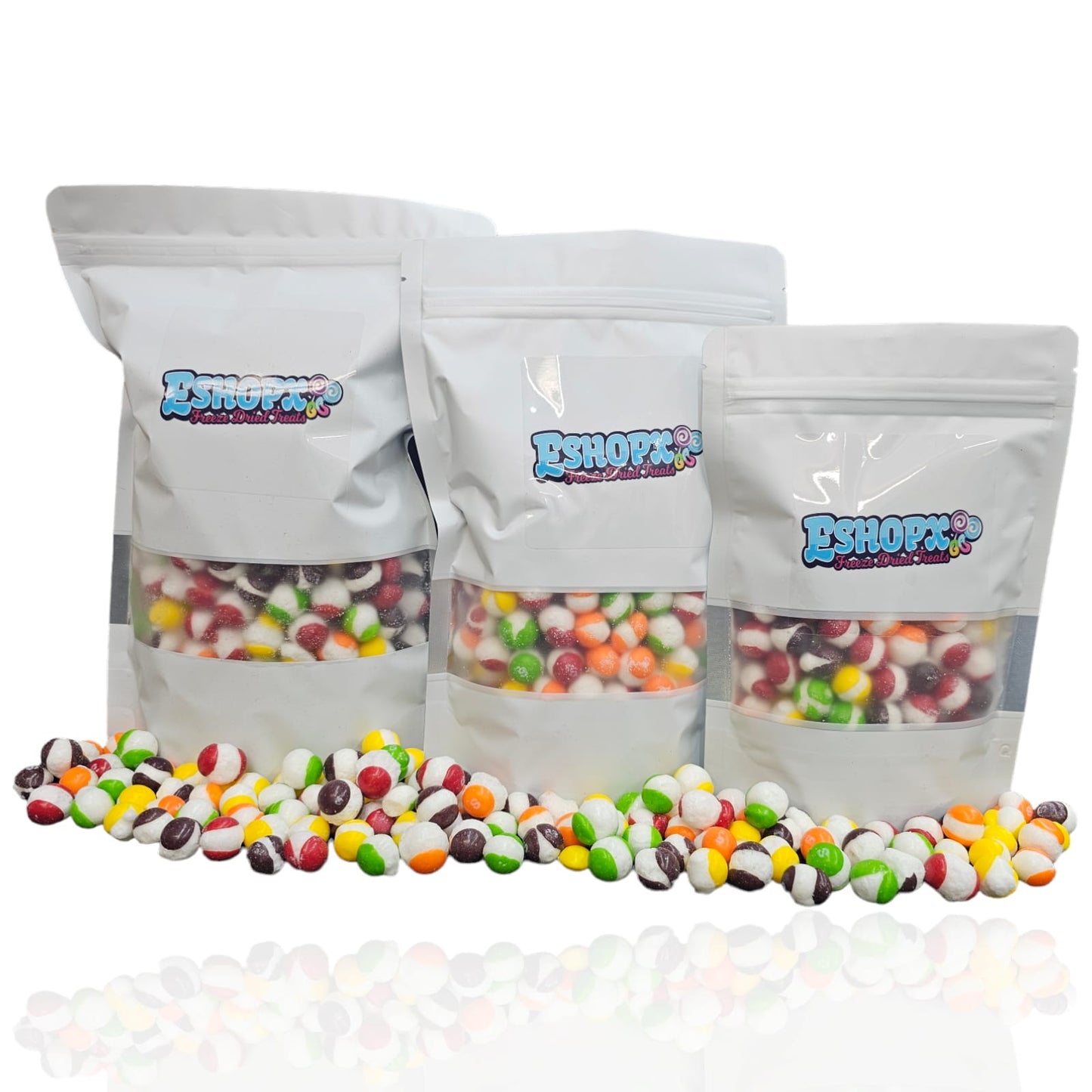 eShopX Freeze Dried Rainbow Candy 3 sizes Snack Sweet Bonbon Bite Fruity Flavor